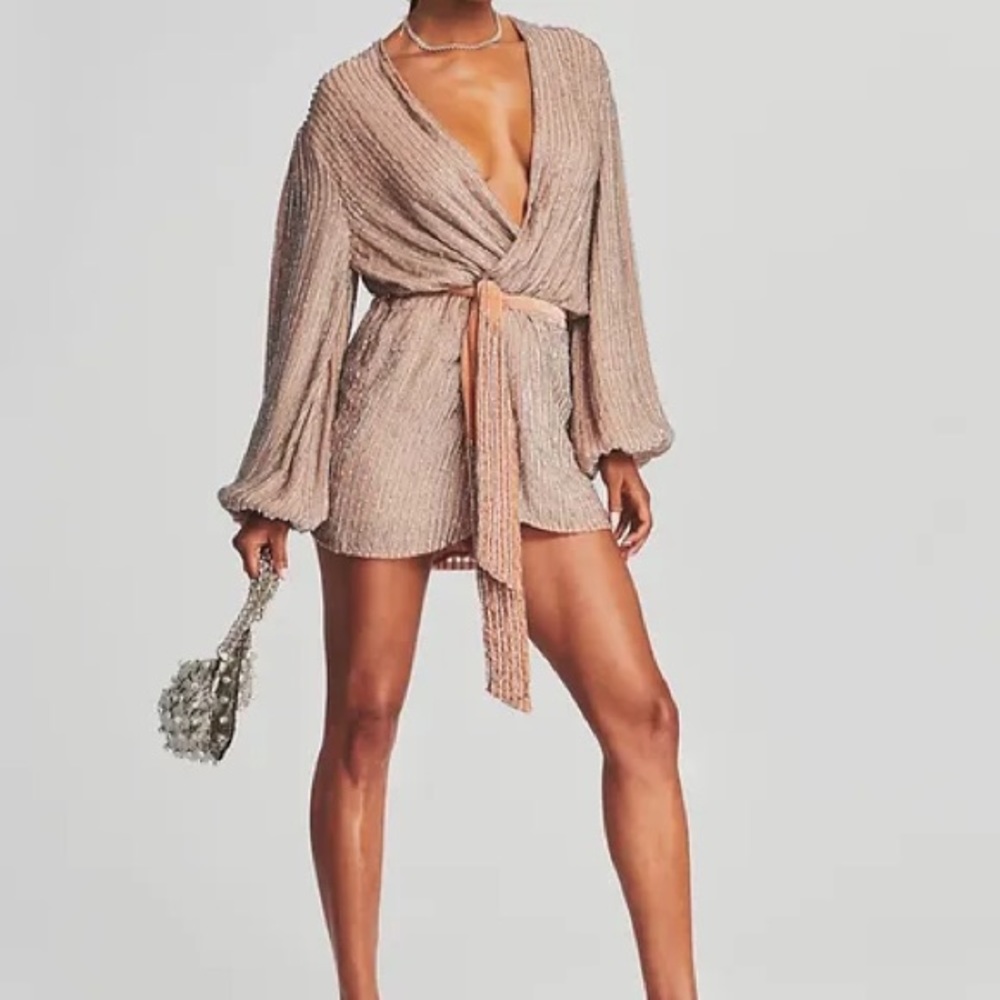 Retrofete Gabrielle Robe Dress in Champange